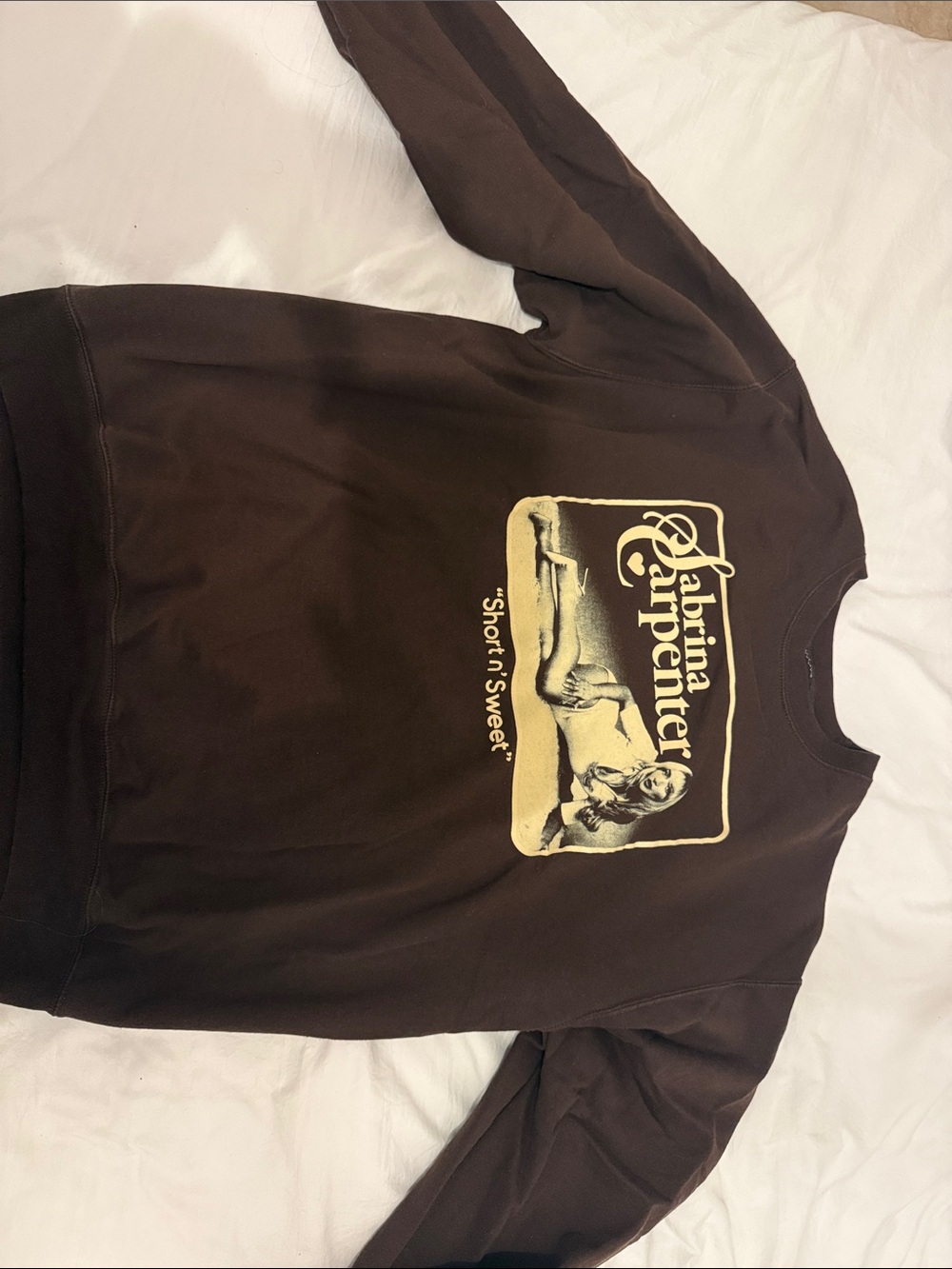 Sabrina Carpenter 'Short n' Sweet' Brown Graphic Sweatshirt